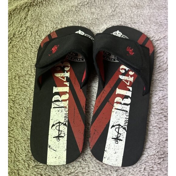 Polo Ralph Lauren Adjustable Catamaran Slide Size 7 Junior Black Sandal - Picture 4 of 13